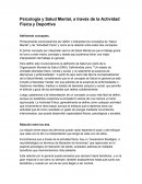 Psicología y Salud Mental, a través de la Actividad Física y Deportiva