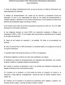ESPECIFICACIONES PARA PROCESAR ORIGINALES MECÁNICO ELECTRÓNICO