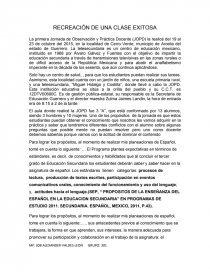Recreación de una clase exitosa. Página 1