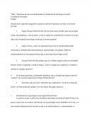 Estructura de una escuela destinada a la formación de psicólogos sociales. Facultad de Psicología