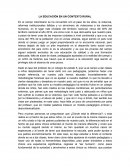 LA EDUCACIÓN EN UN CONTEXTO RURAL