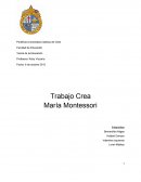 Teoría de la Educación María Montessori