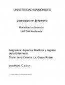 Aspectos Bioéticos y Legales de la Enfermería.