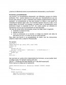 ¿Cuál es la diferencia entre un procedimiento almacenado y una función?