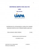 INCIDENCIAS DE LA DELINCUENCIA JUVENIL EN EL BARRIO SANTIAGO APÓSTOL EN EL PERIODO ENERO-JUNIO 2014