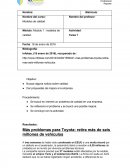 Más problemas para Toyota: retira más de seis millones de vehículos