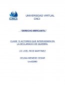 CLASE 13 ACTORES QUE INTERVIENEN EN LA DECLARACIO DE QUIEBRA.