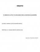 EL ORIGEN DE LA ETICA Y SU RELEVANCIA PARA LA SOCIEDAD SALVADOREÑA