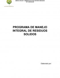PROGRAMA DE MANEJO INTEGRAL DE RESIDUOS SOLIDOS. Página 1