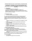 CRITERIOS PARA EVALUAR EL VALOR POTENCIAL DE INVESTIGACIÓN