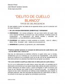 Delito de cuello blanco. Tipos de delincuencia