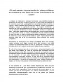 ¿De qué manera o maneras pueden los países movilizarse en la cadena de valor dentro del modelo de la Economía de Escala?