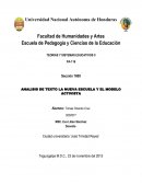 ANALISIS DE TEXTO LA NUEVA ESCUELA Y EL MODELO ACTIVISTA