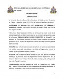 CERTIFICACIÓN DE SECRETARIA DE ESTADO EN LOS DESPACHOS DE TRABAJO Y SEGURIDAD SOCIAL.