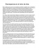 Discrepancia en el reino de dios