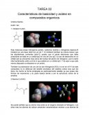 Caracteristicas de basicidad y acidez en compuestos organicos