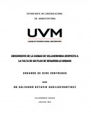 Crecimiento de la Ciudad de Villahermosa respecto a falta de un plan de desarrollo urbano