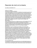 Resumen de el libro MORIR EN LA MISERIA.