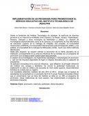 IMPLEMENTACIÓN DE UN PROGRAMA PARA PROMOCIONAR EL SERVICIO EDUCATIVO DEL INSTITUTO TECNOLÓGICO DE JIQUILPAN
