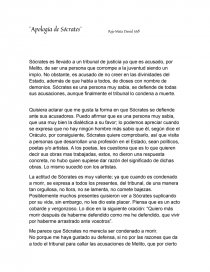 Apología de Sócrates¨. Página 1