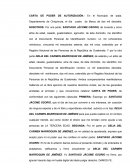 CARTA DE PODER DE AUTORIZACIÓN para los de la Tercera Edad.