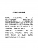 CLIMA INSTITUCIONAL EN EL AULA.