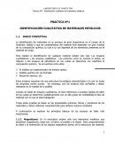IDENTIFICACIÓN CUALITATIVA DE MATERIALES METÁLICOS