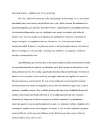 INCONSCIENCIA AMBIENTAL EN LA CIUDAD. Página 1