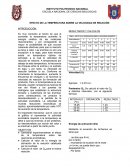 Efecto de la temperatura en la velocidad de reacción.