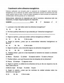 Cuestionario sobre alimentos transgénicos.
