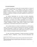 Naturaleza del acuerdo parlamentario.