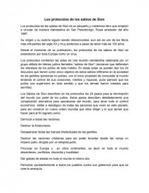 Los protocolos de los sabios de Sion. Página 1