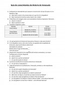 Guía de conocimientos de Historia de Venezuela