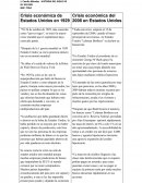 Crisis económica del 2008 en Estados Unidos.