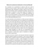 Efectos de la sentencia de declaración en Concurso Mercantil