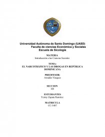 EL NARCOTRÁFICO Y LAS DROGAS EN REPÚBLICA DOMINICANA.. Página 1