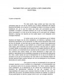 RAZONES POR LAS QUE ASPIRO A SER CONSEJERO ELECTORAL