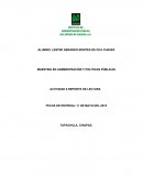 Actividad Administración y políticas públicas Reporte de lectura