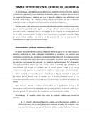 TEMA 1: INTRODUCCIÓN AL DERECHO DE LA EMPRESA