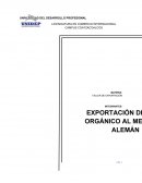 Plan de exportacion de cafe organico al mercado aleman.