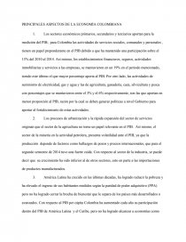 PRINCIPALES ASPECTOS DE LA ECONOMÍA COLOMBIANA. Página 1