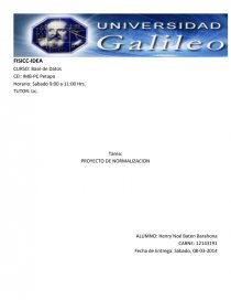 PROYECTO DE NORMALIZACION.. Página 1