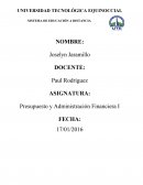 Presupuesto y Administración Financiera I .