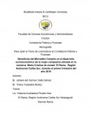 Beneficios del Mercadito Costeño en el desarrollo socioeconómico de la mujer campesina ubicada en la comarca María Cristina de ciudad El Rama, Región Autónoma Caribe Sur, durante el primer trimestre del año 2015