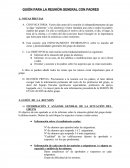 GUIÓN PARA LA REUNIÓN GENERAL CON PADRES