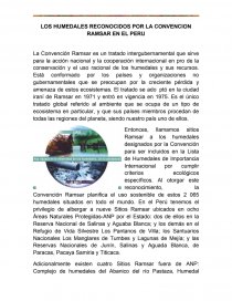 LOS HUMEDALES RECONOCIDOS POR LA CONVENCION RAMSAR EN EL PERU. Página 1