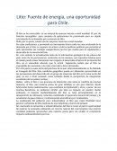 Litio: Fuente de energía, una oportunidad para Chile.