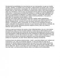 La lectura y el texto. Página 1
