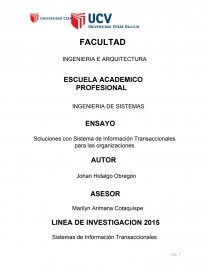 SOLUCIONES CON SISTEMAS DE INFORMACIóN TRANSACCIONALES DE SERVICIOS. Página 1