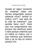 ENSAYO: EL MOTIVO DE LA VIDA